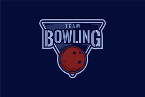 bowling sport emblem logo vector, a Branding & Logo Template by zyxroun shop