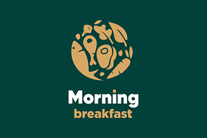 morning breakfast food vegan logo, a Branding & Logo Template by funpixel