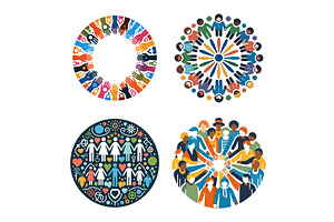 Illustrations of Diversity, Unity, an Object Illustration by AlexArt