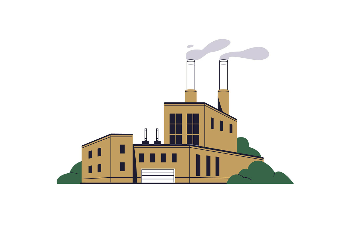Factories, industry plants set, an Object Illustration by PaperTrident (Photo 4 of 9)