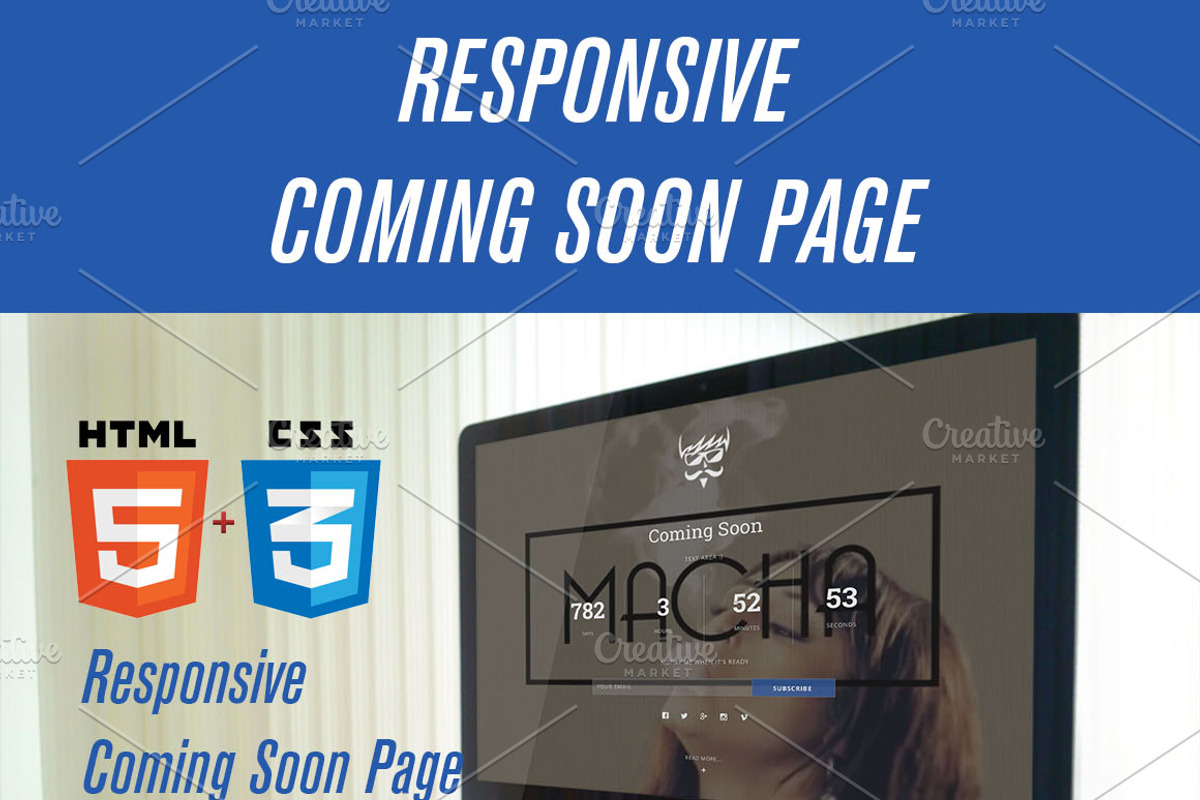 Responsive Coming Soon Page HTML/CSS, a HTML Template by ErsanK