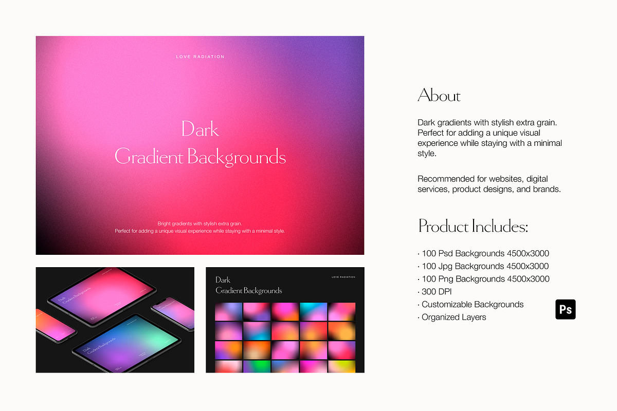 BUNDLE Grainy Gradient Backgrounds, an Object Graphic by Love Radiation Studio (Photo 22 of 23)