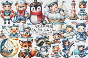 Cute Little Sailor Watercolor PNG, an Illustration by Designking (Thumbnail 1 of 4)