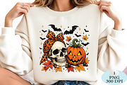 Retro Skull & Pumpkin Halloween PNG, a Seasonal Illustration by Daily.Designs (Thumbnail 2 of 5)