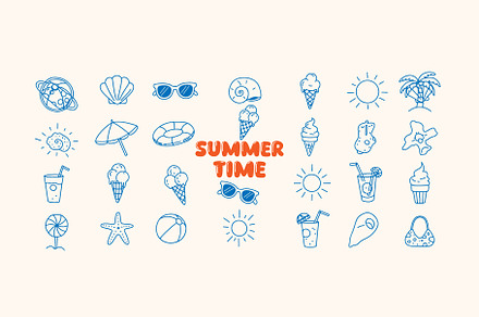 Hand Drawn Summer Vacation Doodle, a Decorative Illustration by MkStudio