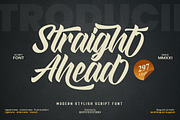 Straight Ahead Modern Script Font, a Script Font by Ronny Studio (Thumbnail 1 of 11)