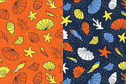 10 seamless patterns with seashells, a Pattern Graphic by EvgeniaV (Thumbnail 3 of 7)