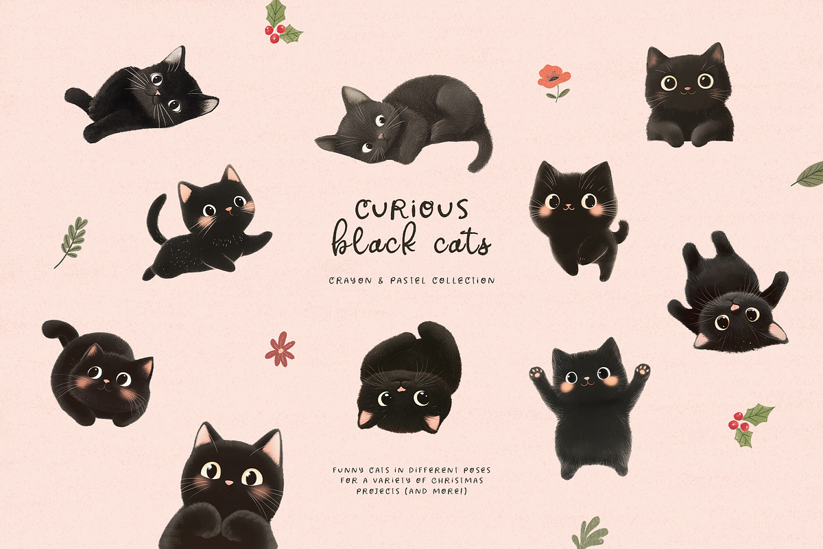 Christmas Curious Cats Collection, a Seasonal Illustration by Muse Artist (Photo 5 of 13)