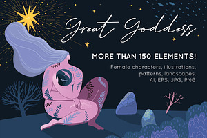 Great Goddess. Vector illustrations