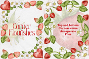 Strawberry Watercolor Tea Party., a Food Illustration by Happy Sloth Graphics (Thumbnail 8 of 13)