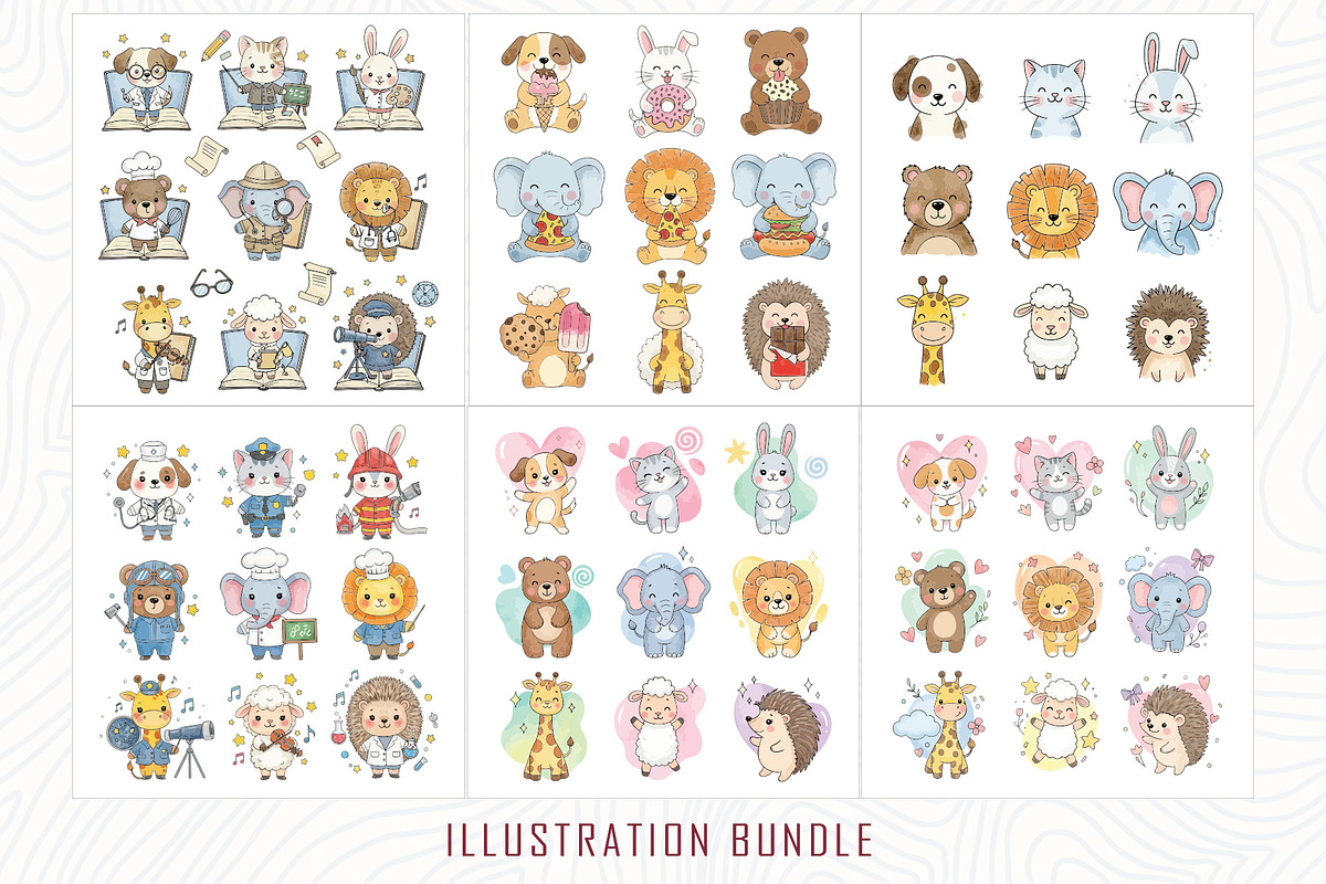 Cute animal illustration bundle, an Animal Illustration by Sofia's Fashion (Photo 2 of 3)