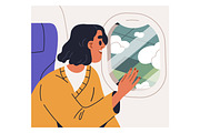 People travel by air in plane set, a Transportation Illustration by Good Studio (Thumbnail 9 of 16)