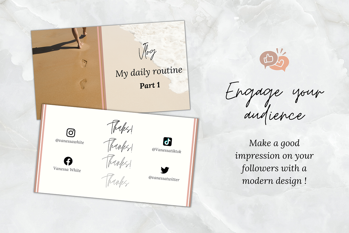 Feminine Youtube Branding Kit, a Social Media Template by PittaFinePrint (Photo 2 of 9)