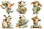 Watercolor Easter Funny Cow Clipart, an Illustration by Daily.Designs (Thumbnail 6 of 8)
