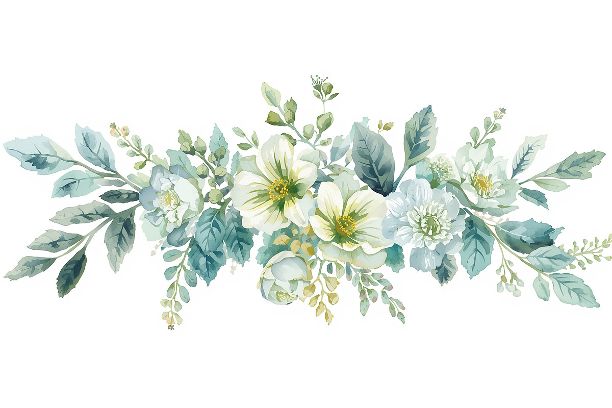 Elegant Green Floral Set, an Illustration by Designs_River (Photo 7 of 11)