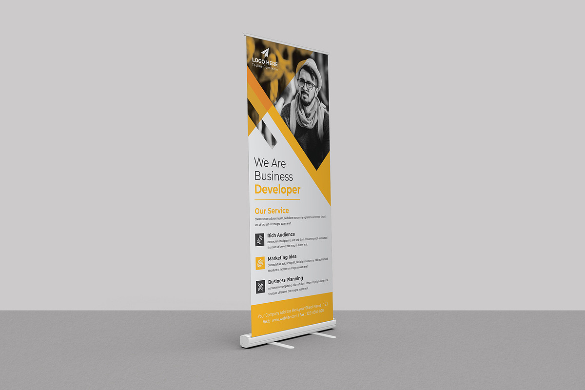 Business Rollup Banner with 3 colour, a Stationery Template by creative-som (Photo 4 of 4)