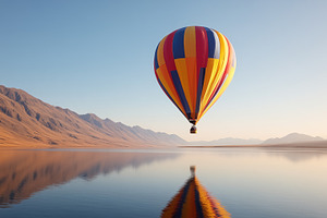 Colorful hot air balloon floating, a Nature Photo by MistyDay
