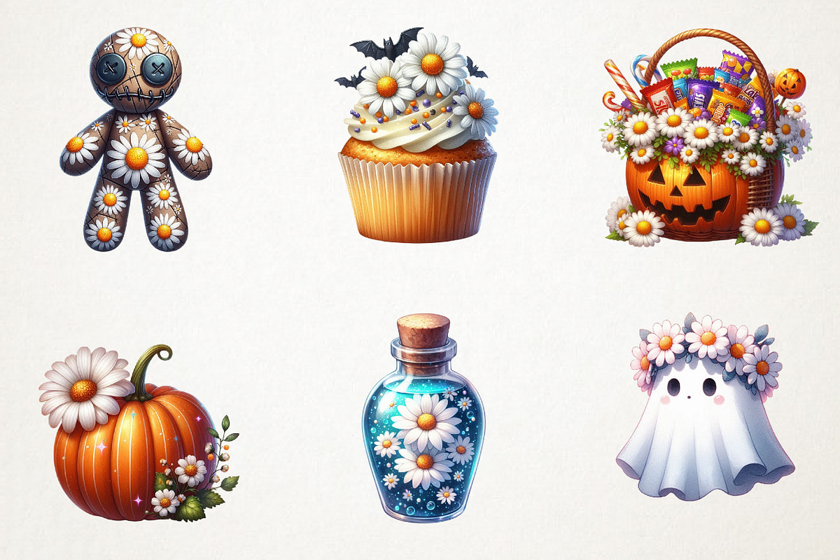 Daisy Flower & Halloween Clipart, an Illustration by RobertsArt (Photo 2 of 7)