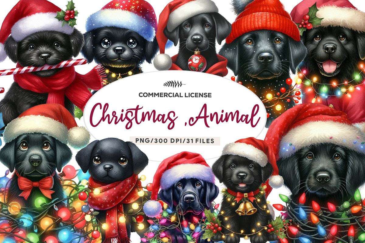 Funny Christmas ,Animal Christmas, an Illustration by CreationArt (Photo 1 of 5)