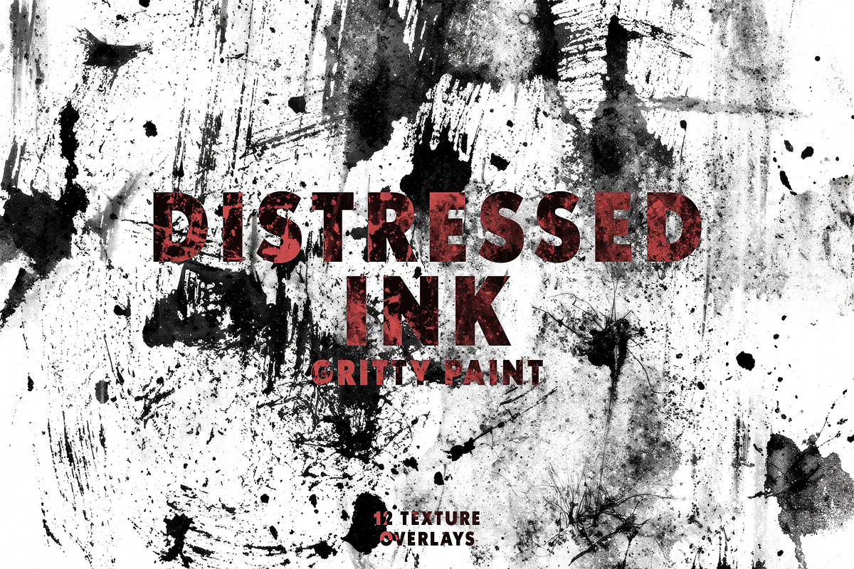 12 Distressed Ink Gritty Textures, a Texture Graphic by smishura