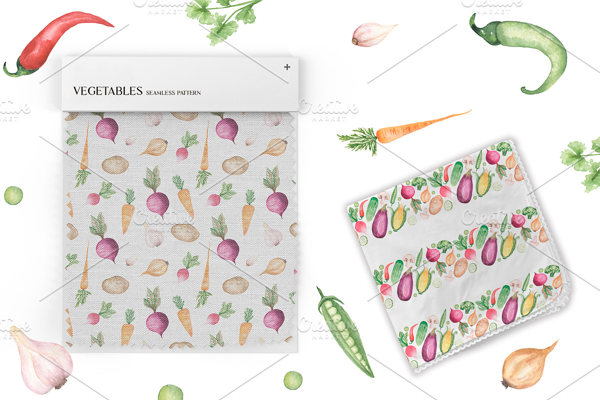 Watercolor Vegetables Collection, a Food Illustration by MayaNavits (Photo 10 of 12)