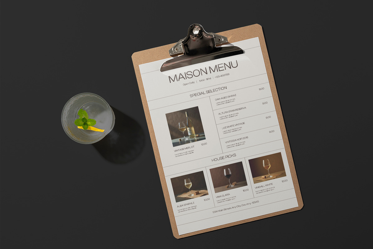 Elegant Wine House Menu preview 3
