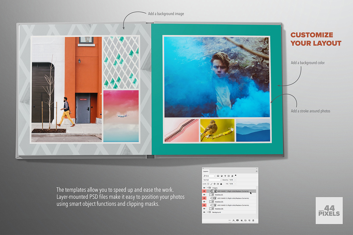 Photoshop templates for 12x12 albums, a Magazine Template by 44pixels (Photo 4 of 5)