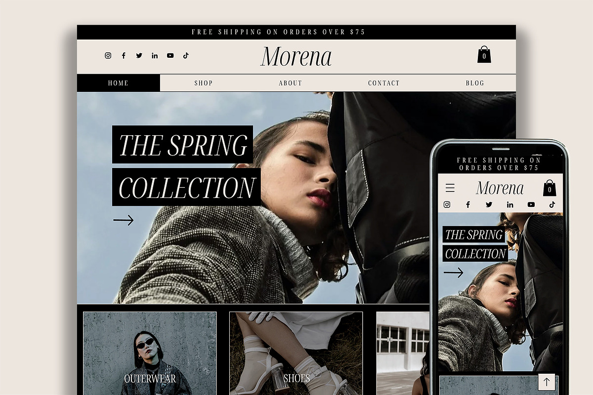 Wix Website Template ECommerce Shop, a Wix Template by Peaches Design (Photo 1 of 7)