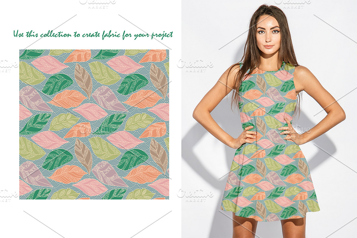 Graphic Foliage seamless patterns, a Pattern Graphic by Retro Graphic Box (Photo 4 of 7)
