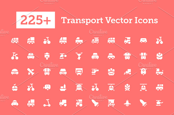 225 Transport Vector Icons