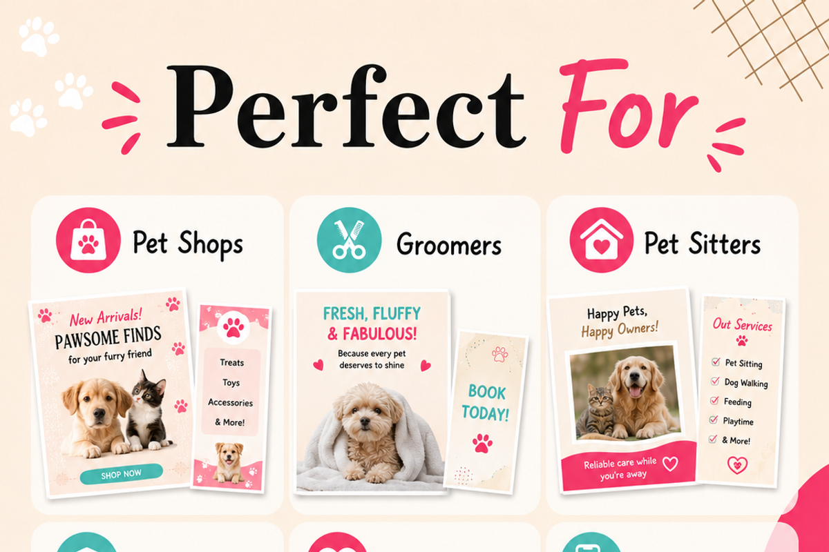 Pet Social Media Canva Templates, a Social Media Template by Local Marketing Templates (Photo 4 of 8)