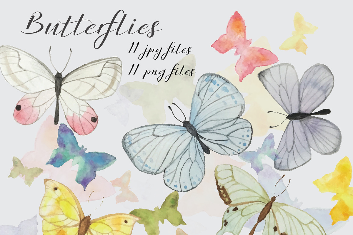 Watercolor Butterflies, an Illustration by Valeri Nick (Photo 1 of 3)