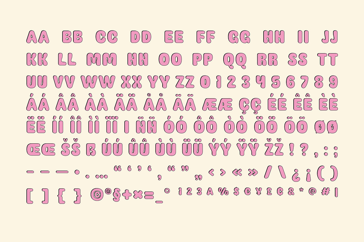 Bliss Bloom Bubbly Cute Typeface, a Sans Serif Font by Casloop Studio (Photo 7 of 9)