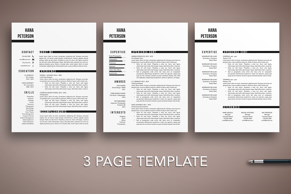 Modern Resume Template CV, a Resume Template by The Creative Resume (Photo 3 of 8)
