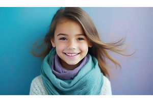 Smiling young girl with wind-swept, a Beauty & Fashion Photo by Igor Tichonow