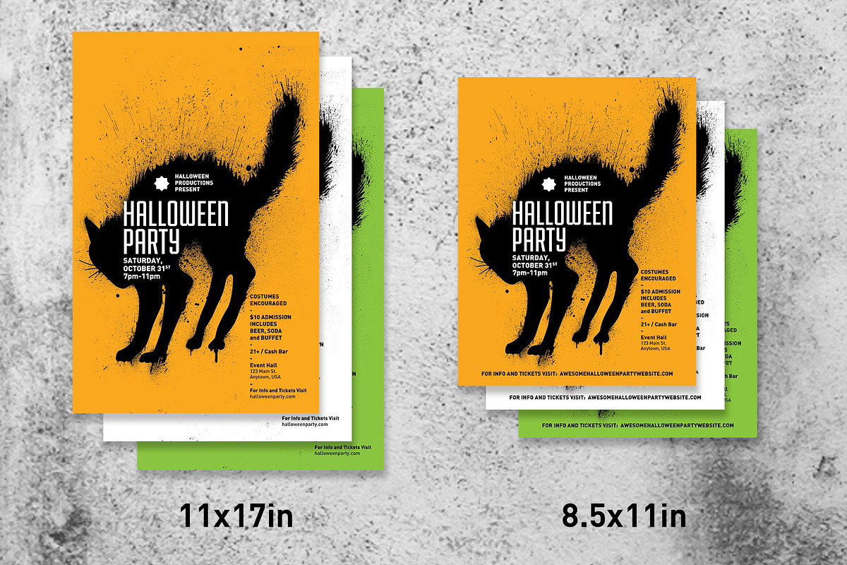 Halloween Poster Template of Black Cat preview 2
