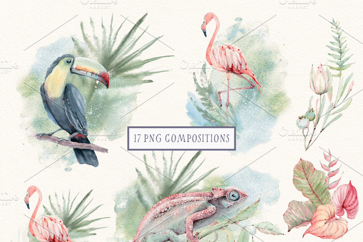 JUNGLE WIND Watercolor set, an Animal Illustration by Lemaris (Photo 2 of 9)