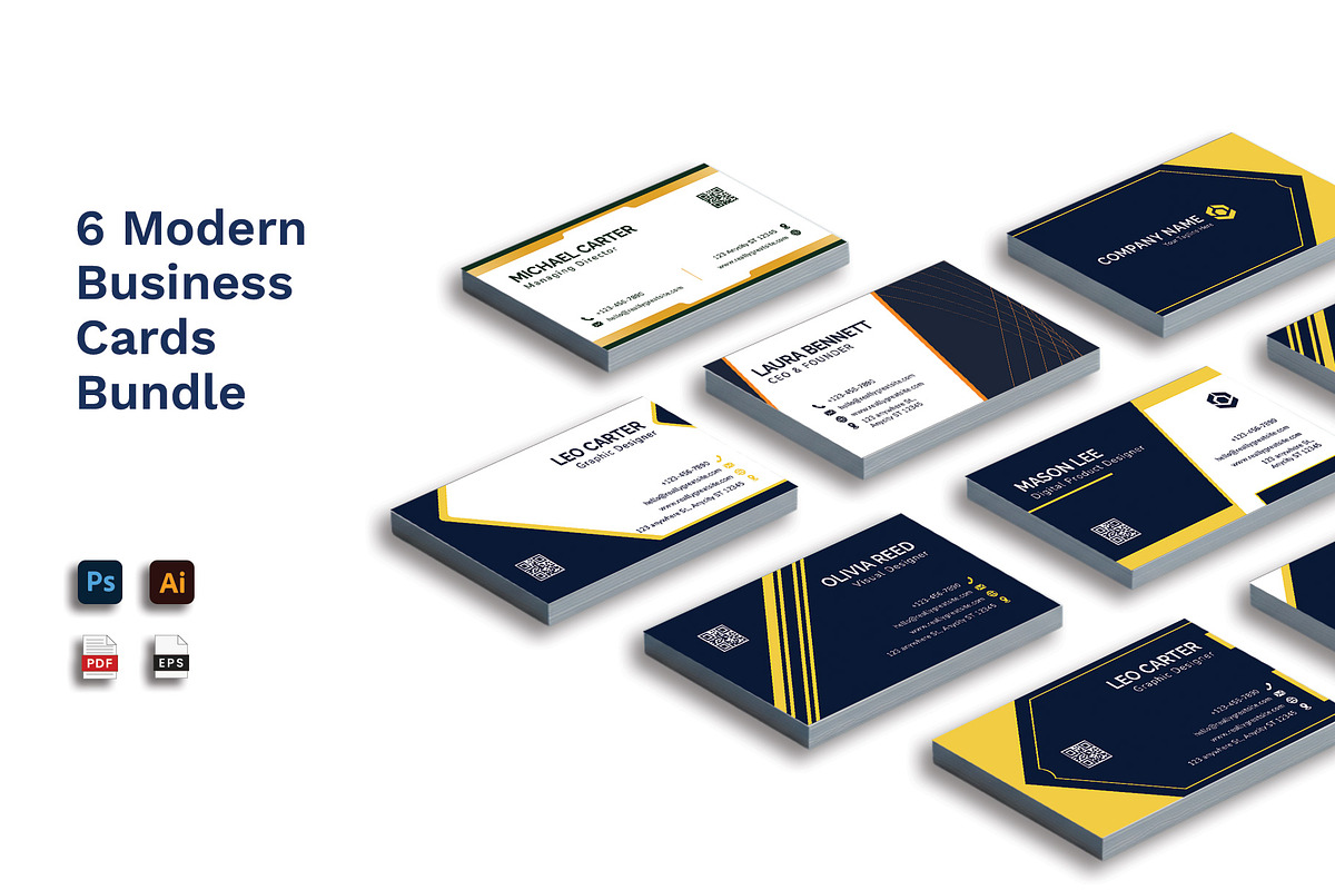 Modern Business Cards Bundle, a Business Card Template by Artnivora.Std