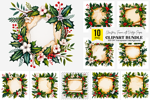 Christmas PNG Frame Clipart Bundle, an Illustration by Clipart Bloom