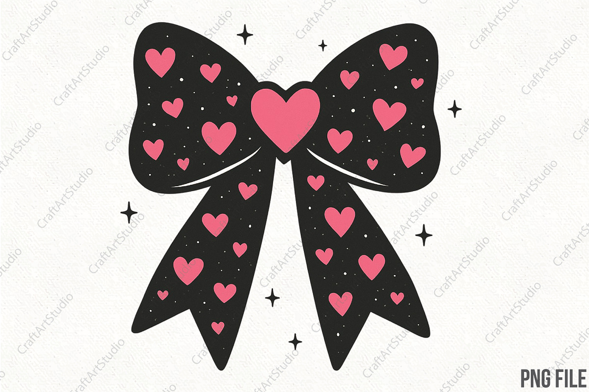 Valentine Valentine Coquette Bow PNG, an Illustration by CraftArtStudio (Photo 1 of 4)