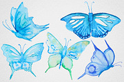 Watercolor Butterfly set #1, an Object Graphic by IvanFet (Thumbnail 3 of 8)