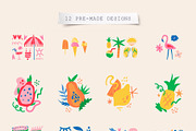 Summer Vibe | Clipart + patterns, an Illustration by katieromanoff_art (Thumbnail 8 of 19)