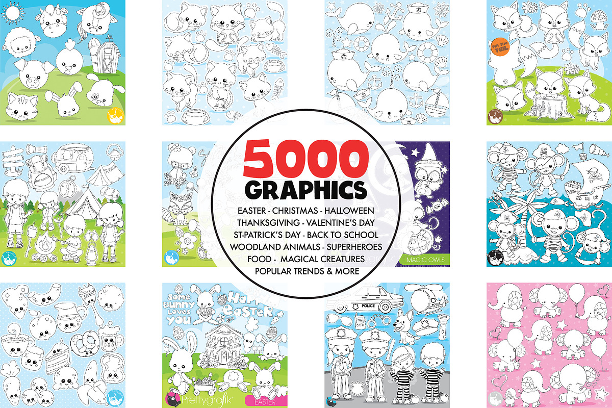 5000 in 1 - Black lines Mega Bundle, an Illustration by PrettyBundles (Photo 10 of 27)
