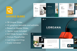Loreana Business Google Slide, a Presentation Template by Rizki Herdian