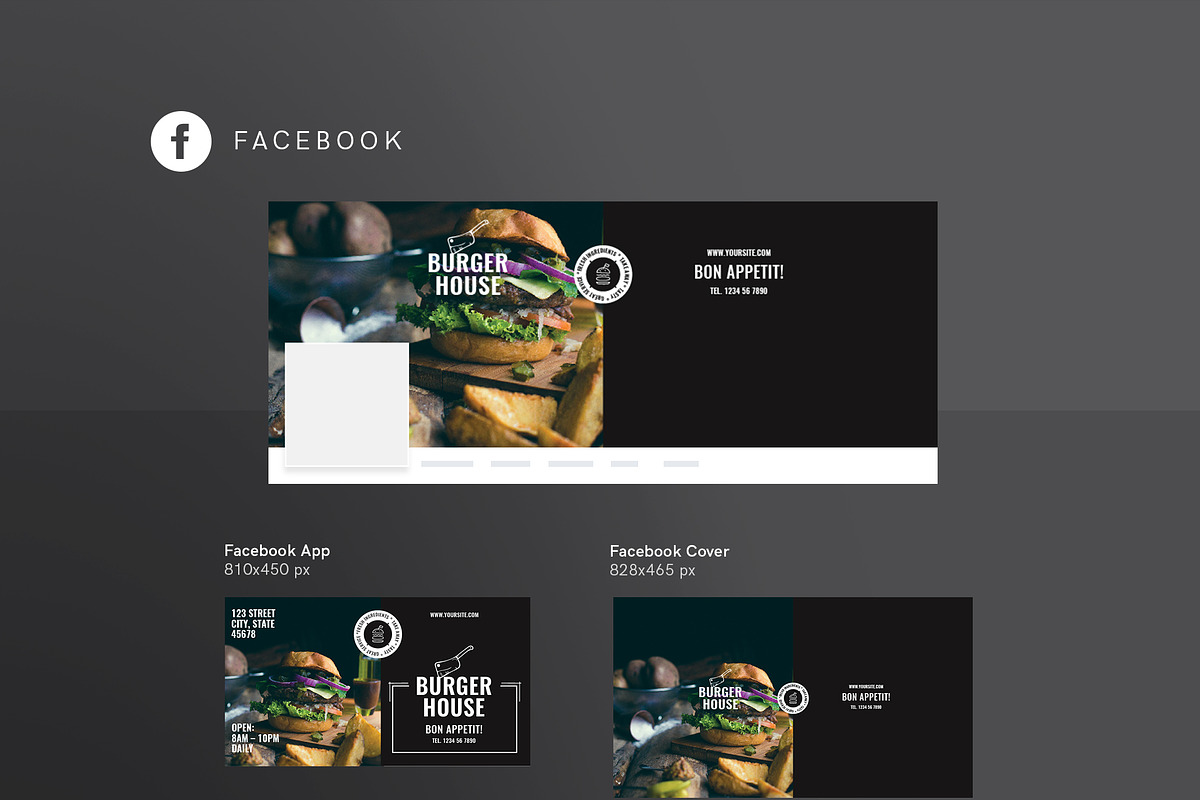 Social Media Pack | Burger House, a Social Media Template by Amber Graphics (Photo 8 of 10)