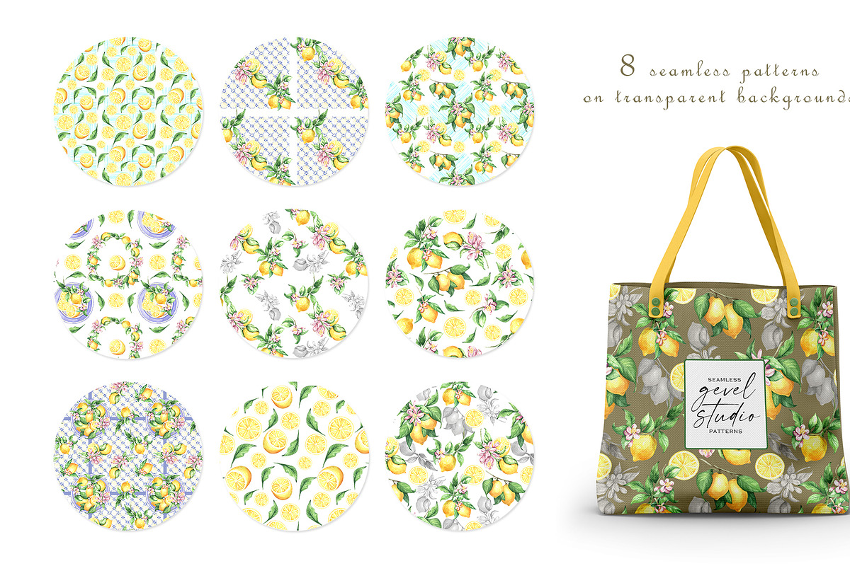 LEMONS Watercolor clipart set, an Object Illustration by GevelStudio (Photo 13 of 16)