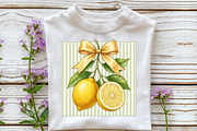 Lemon Coquette Bow Summer PNG, a Work Illustration by Sublimation Artist (Thumbnail 3 of 9)