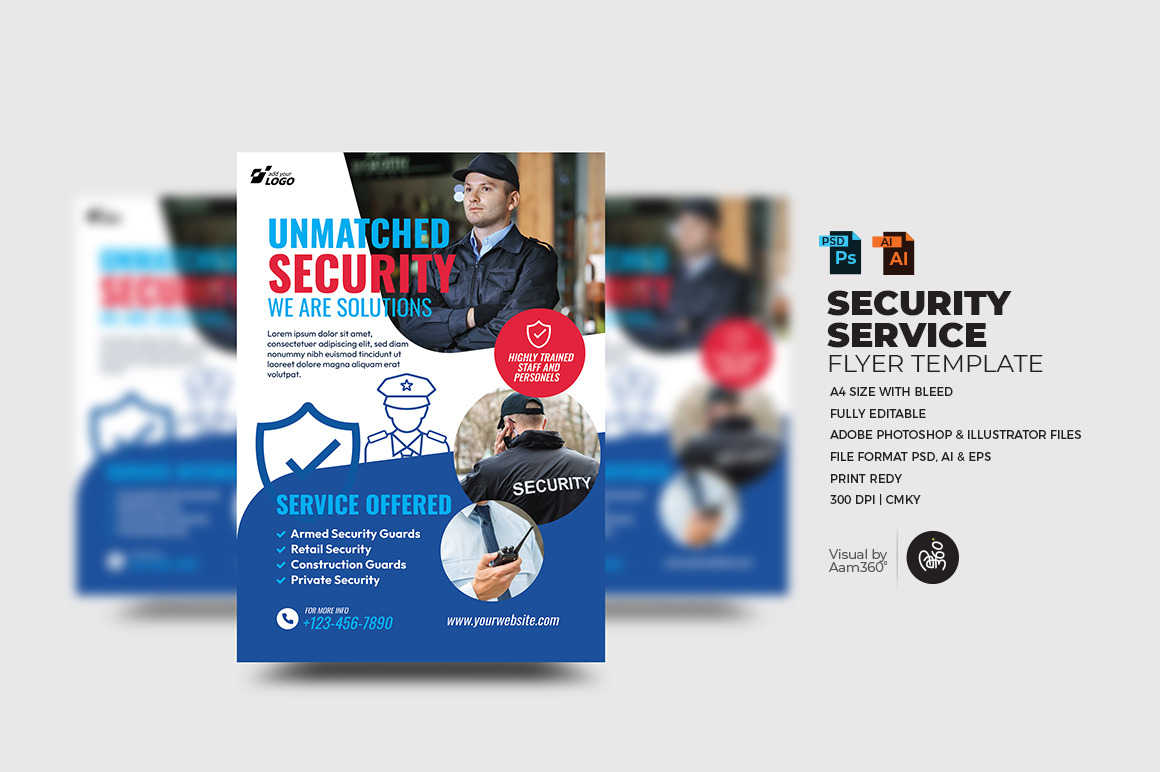 Security Service Flyer Template, a Flyer Template by Aam360
