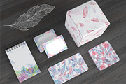 Bohemian Feathers Vector Set, a Decorative Illustration by kisikoida (Thumbnail 15 of 16)