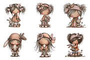 Whimsical easter girl clipart, an Illustration by SinaCreation (Thumbnail 2 of 9)